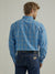 Wrangler Men's Classic Fit Western Wrinkle Resist Long Sleeve Baltic Sea Blue Shirt