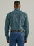Wrangler Men's Silver Edition Classic Fit Blue Print Long Sleeve Snap Shirt