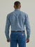 Wrangler Men's George Strait Blue Plaid Long Sleeve Button Down Shirt