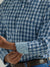 Wrangler Men's George Strait Blue Plaid Long Sleeve Button Down Shirt