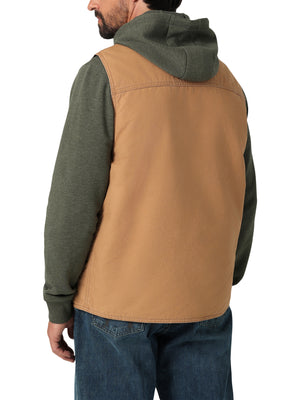 Wrangler Men's Tabacco Brown Quilt Lined Rancher Vest
