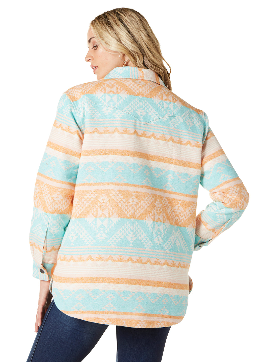 Wrangler Women's Retro Southwestern Aztec Print Shacket