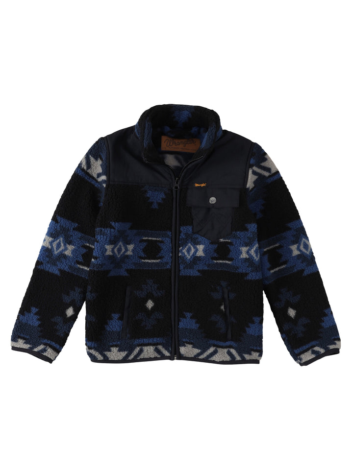 Wrangler Kid's Ensign Blue Sherpa with Zipper.