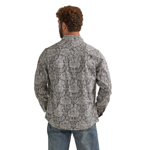 Wrangler Men's Retro Premium Long Sleeve Western Snap Printed Shirt
