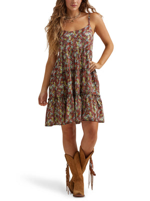 Wrangler Retro Women's Punchy Floral Tiered Dress in Multi