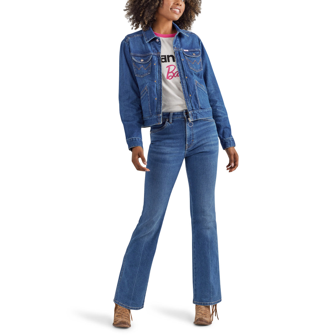 Wrangler x Barbie Zip Front Denim Jacket in Wrangler Blue