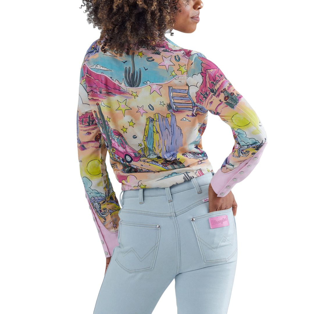 Wrangler x Barbie Illustrated Western Snap Shirt