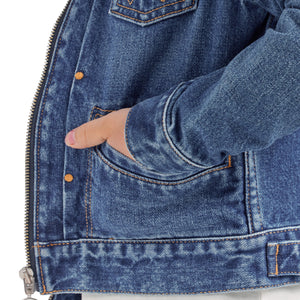 Wrangler x Barbie™ Girls' Zip Front Denim Jacket in Wrangler Blue