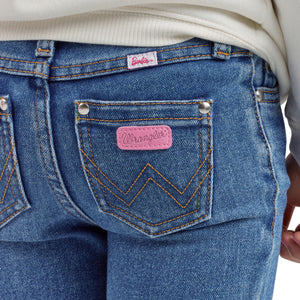 Wrangler® x Barbie™ Girl's Flare Blue Jean