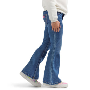Wrangler® x Barbie™ Girl's Flare Blue Jean