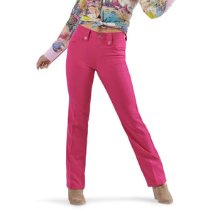 Wrangler X Barbie High Rise Wrancher Pant in Barbie Pink