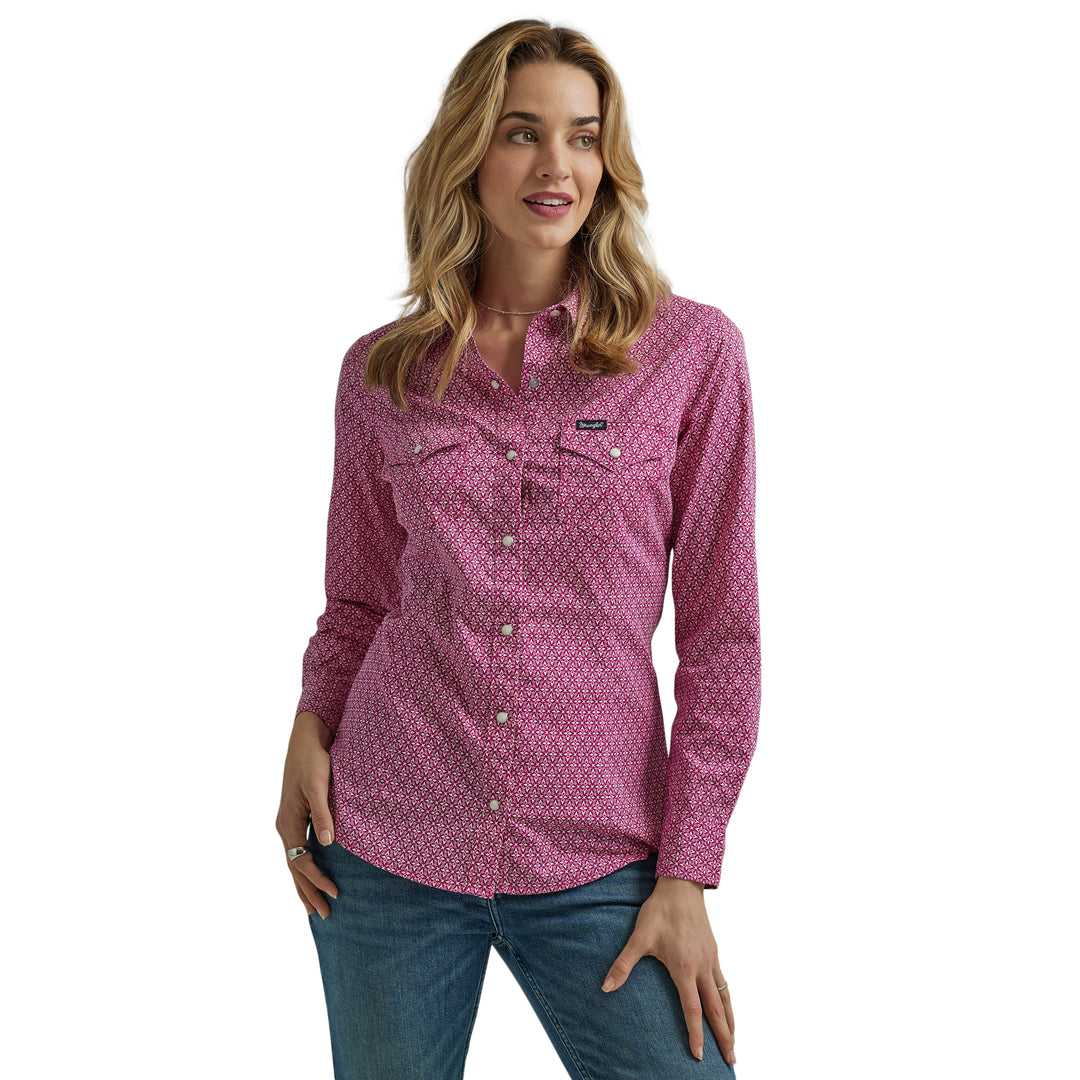 wrangler pink dress Wrangler Girls Pink Colorwash Western Denim Snap Dress