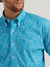 Wrangler Men's George Strait Relaxed  Fit Stretch Floral Blue Shirt