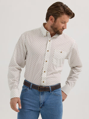 Wrangler Men's Relaxed Fit Western Long Sleeve Shirt