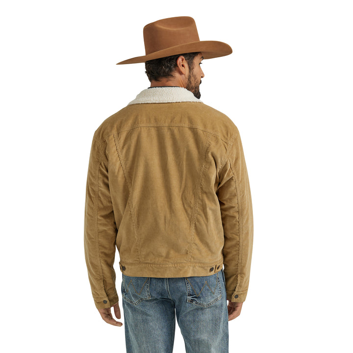 Wrangler Men's Sherpa Lined Corduroy Wheat Jacket