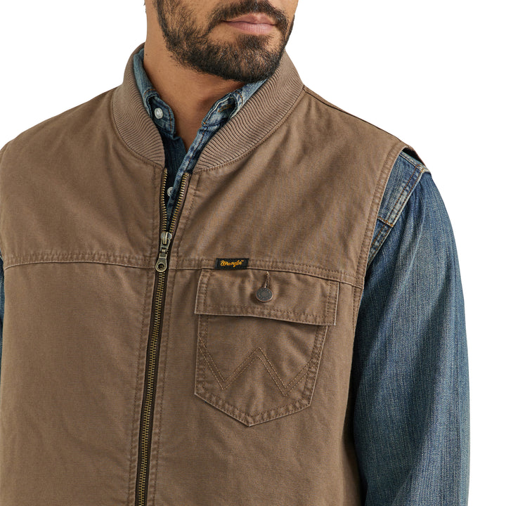 Wrangler Men's Harvest Quilt Lined Rancher Vest