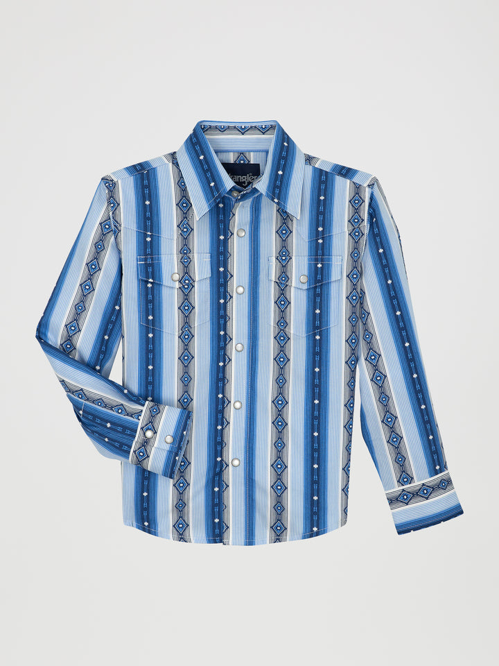 Wrangler Boy's Checotah Long Sleeve Western Snap Shirt