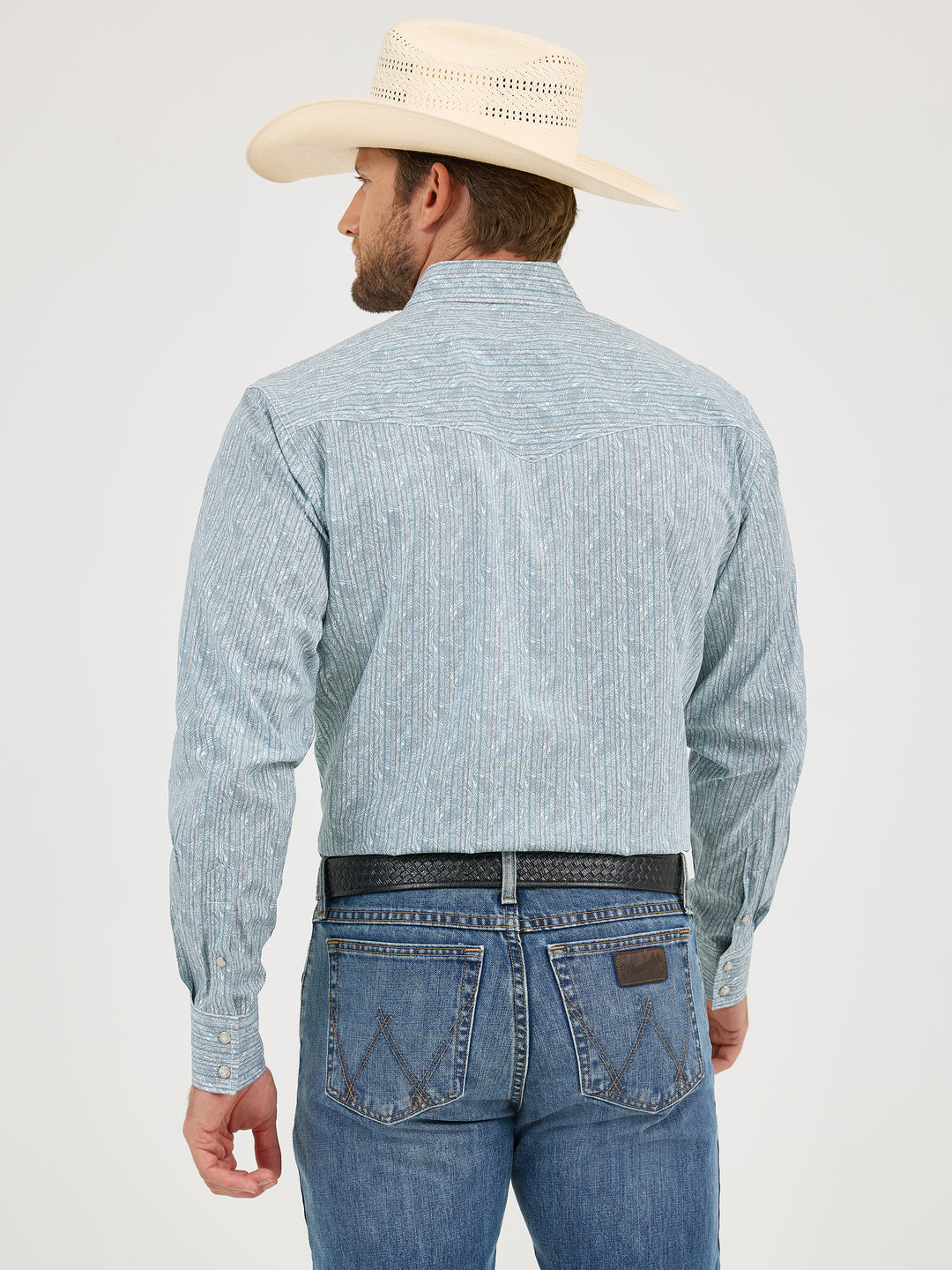 Wrangler Men's 20X Competition Advanced Comfort Western Snap Shirt - Cyan Paisley