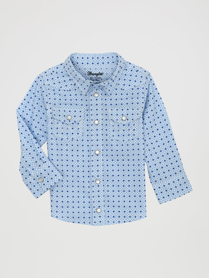 Baby Boy Wrangler Long Sleeve Shirt - Blue