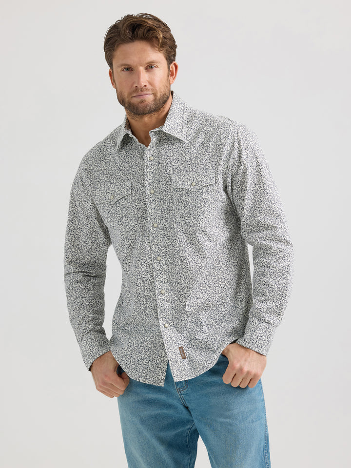 Men's Wrangler Retro Premium Long Sleeve Shirt - Modern Fit - White