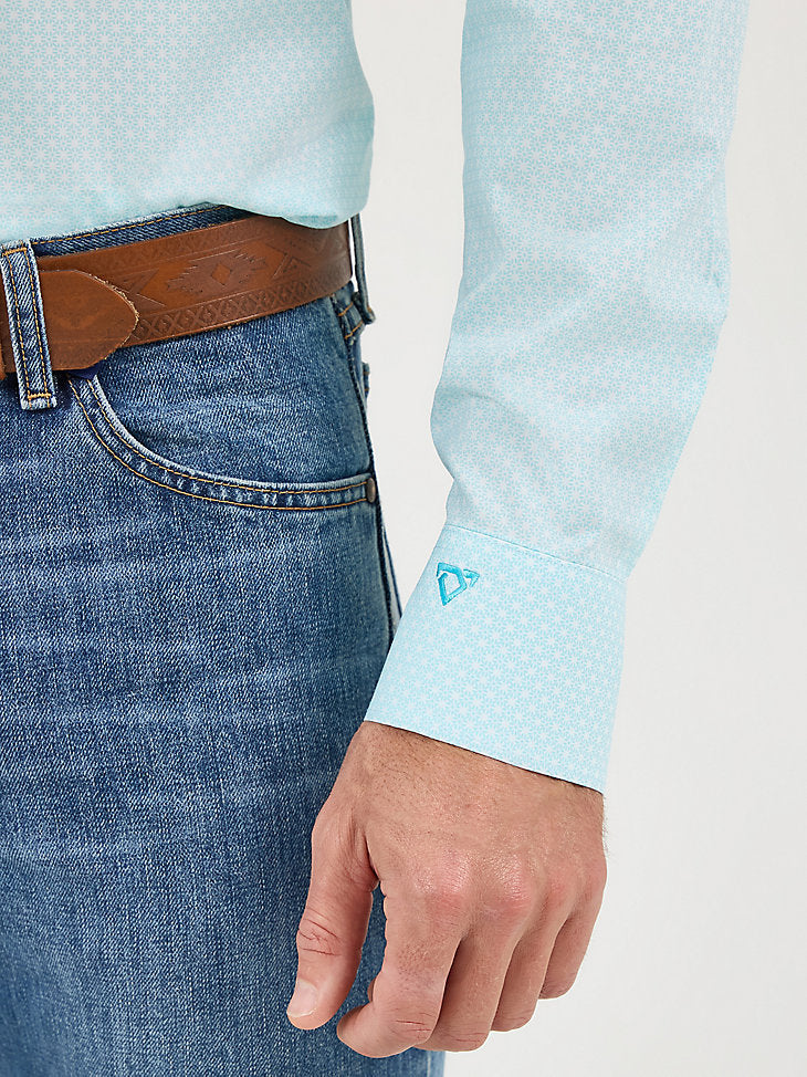 Men's Wrangler X Cody Johnson Long Sleeve Shirt - Aqua Bursts