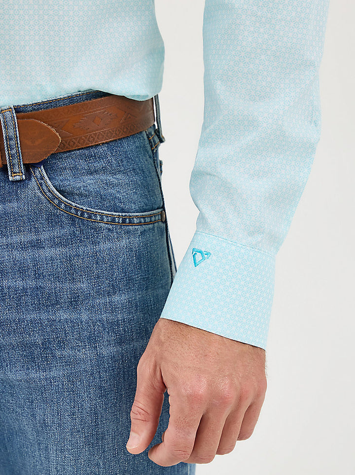 Men's Wrangler X Cody Johnson Long Sleeve Shirt - Aqua Bursts