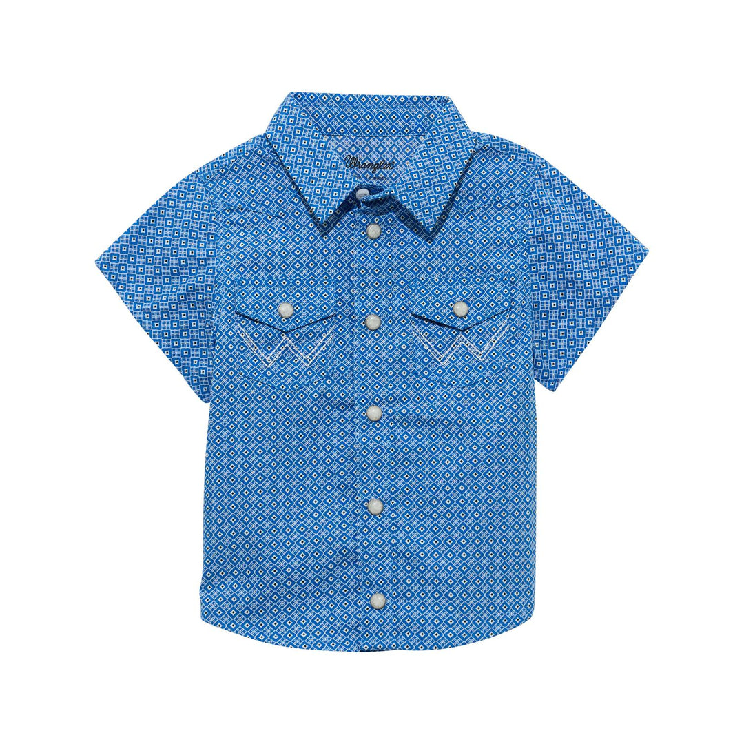 Baby Boy Wrangler Short Sleeve Bodysuit- Blue
