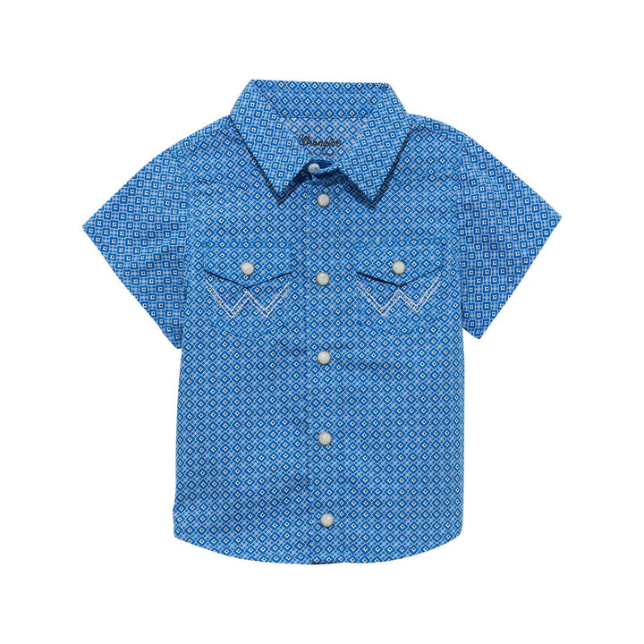 Baby Boy Wrangler Short Sleeve Bodysuit- Blue