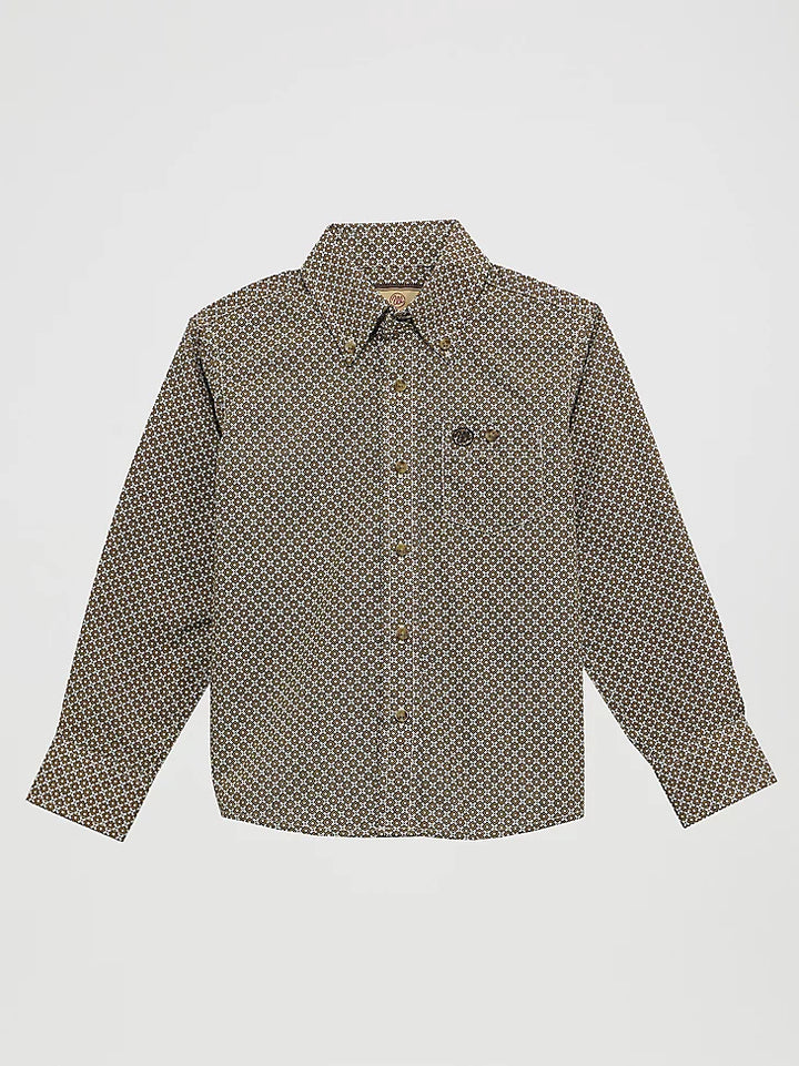 Wrangler Boy's Classic Button-Down Print Shirt