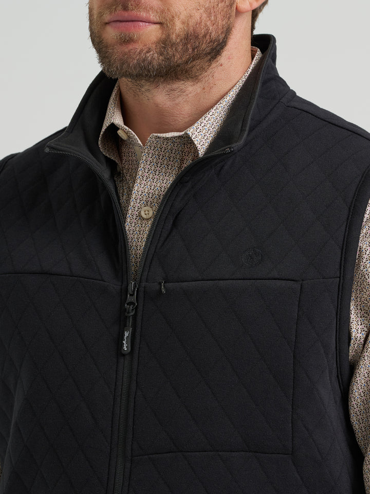 Wrangler Men's George Strait Zip Front Solid Knit Vest