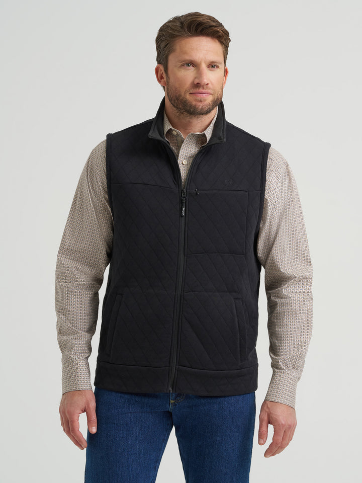 Wrangler Men's George Strait Zip Front Solid Knit Vest