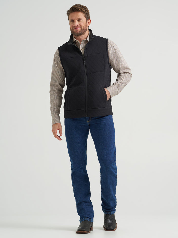 Wrangler Men's George Strait Zip Front Solid Knit Vest