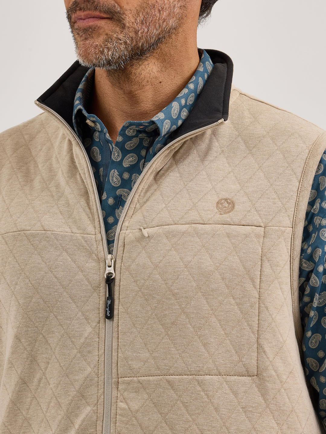 Wrangler Men's George Strait Zip Front Solid Knit Vest