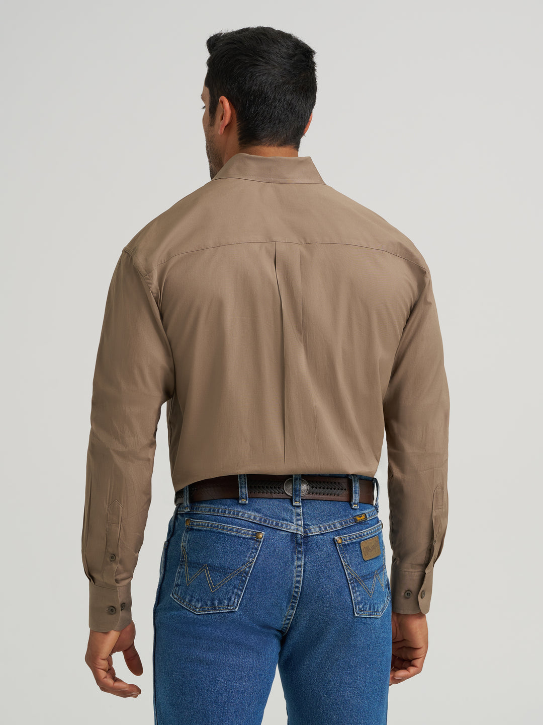 Wrangler George Strait Solid One Pocket Button Down Shirt - Walnut