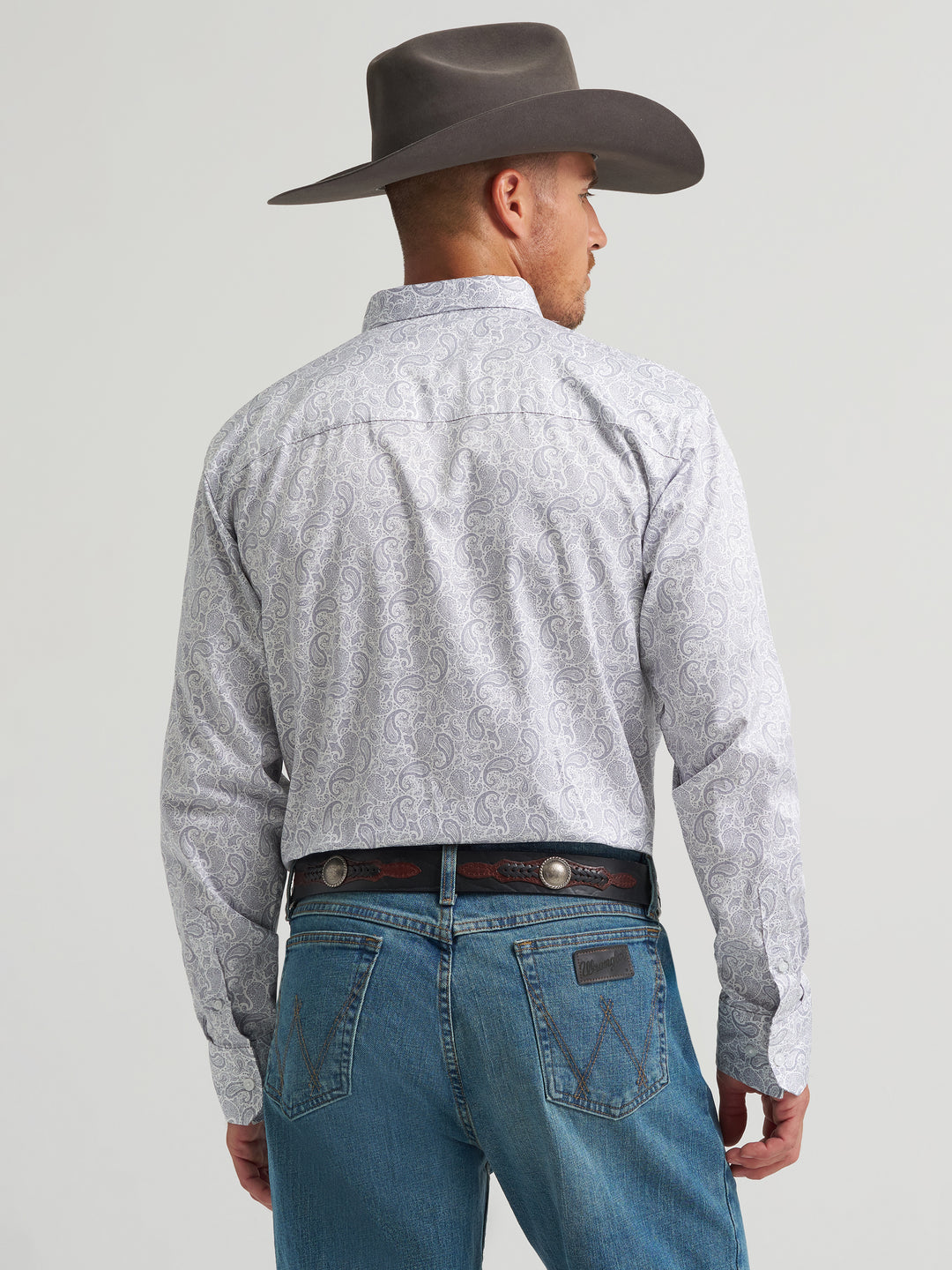 Men's Cody Johnson One Pocket Button Down Shirt- Charcoal Paisley