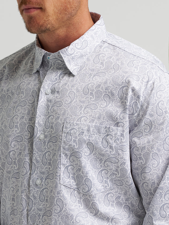 Men's Cody Johnson One Pocket Button Down Shirt- Charcoal Paisley