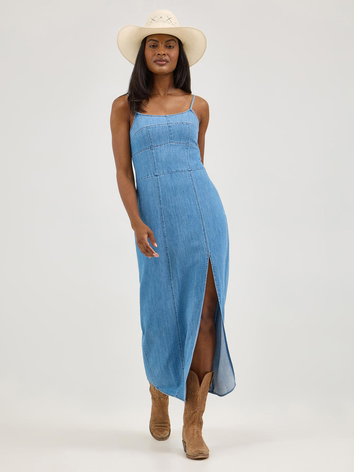 Wrangler Women's Retro Punchy Maxi Denim Dress - Mid Denim