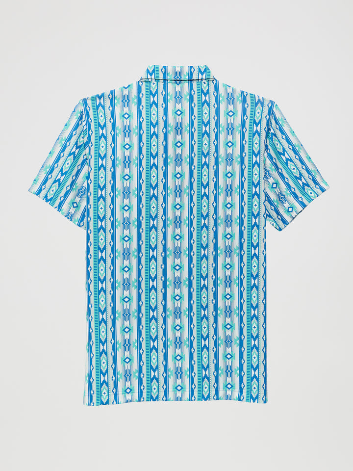 Wrangler All Terrain Gear Men's Performance Polo Shirt- Checotah Turquoise