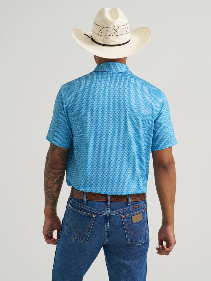 Wrangler All Terrain Gear Men's Performance Polo Shirt-Blue