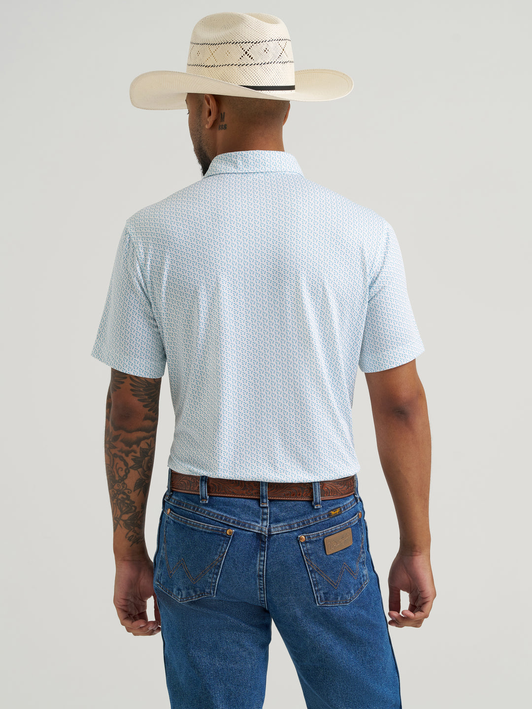 Wrangler All Terrain Gear Men's Performance Polo Shirt- Daphne Print