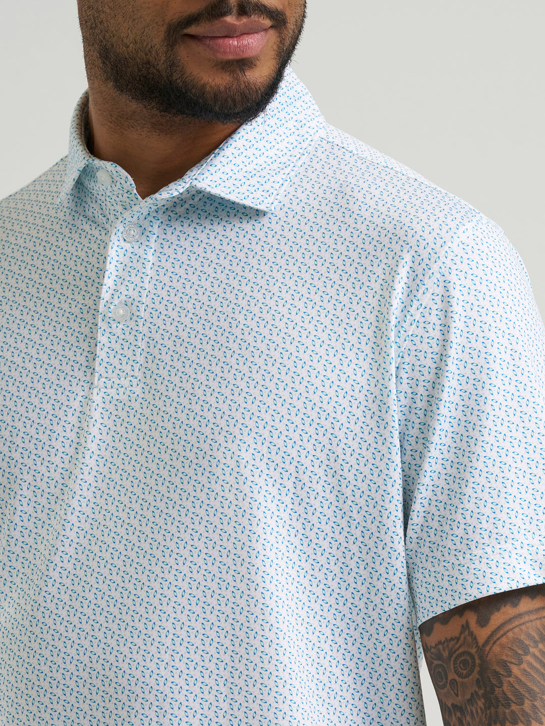 Wrangler All Terrain Gear Men's Performance Polo Shirt- Daphne Print