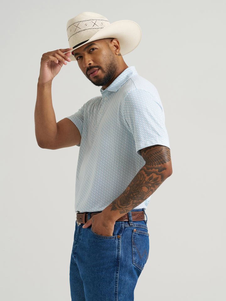 Wrangler All Terrain Gear Men's Performance Polo Shirt- Daphne Print