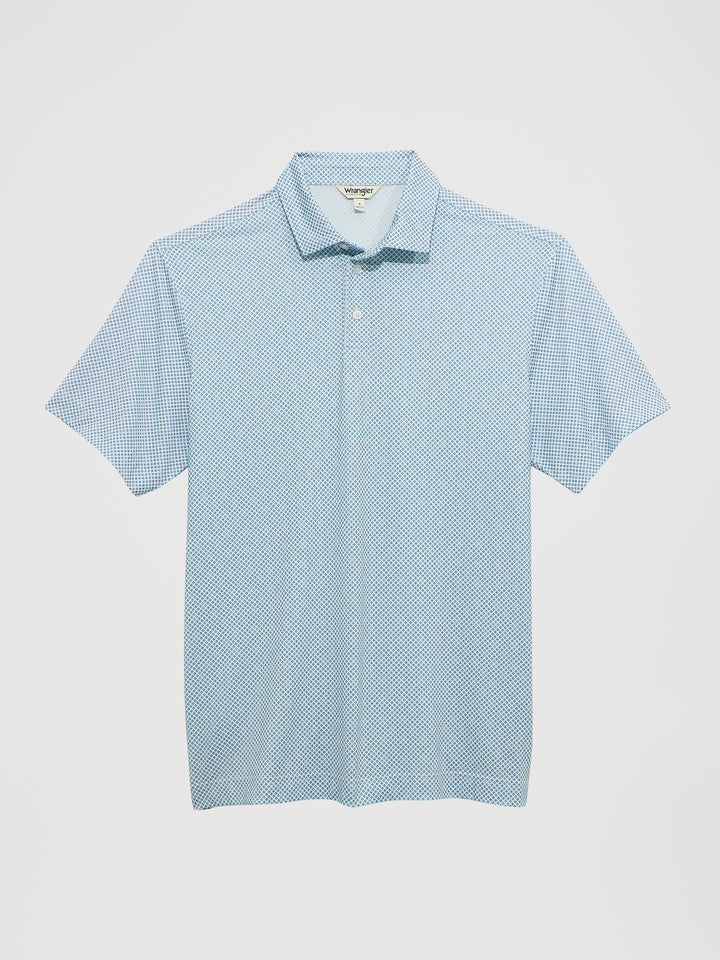Wrangler All Terrain Gear Men's Performance Polo Shirt- Vallarta Blue