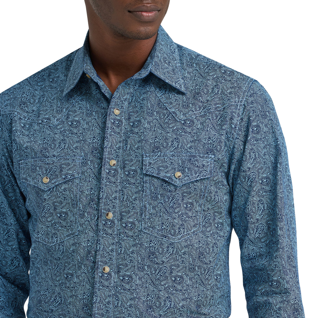 Wrangler Men's 20X Competition Advanced Comfort Short Sleeve Western Snap Shirt - MUlti Bl