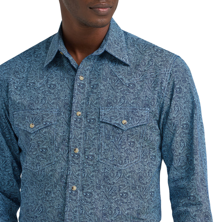 Wrangler Men's 20X Competition Advanced Comfort Short Sleeve Western Snap Shirt - MUlti Bl
