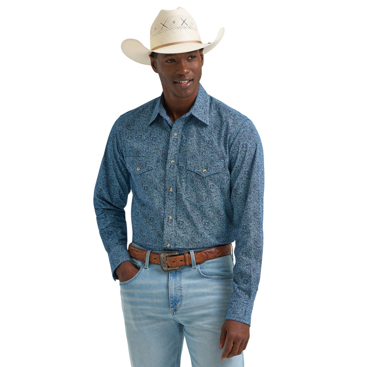 Wrangler Men's 20X Competition Advanced Comfort Short Sleeve Western Snap Shirt - MUlti Bl