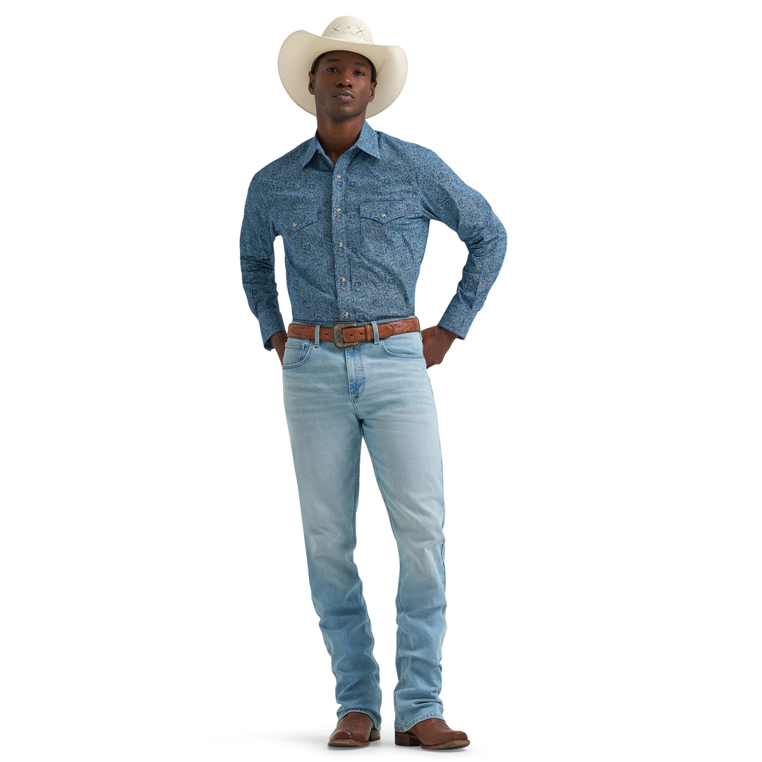 Wrangler Men's 20X Competition Advanced Comfort Short Sleeve Western Snap Shirt - MUlti Bl