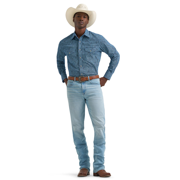 Wrangler Men's 20X Competition Advanced Comfort Short Sleeve Western Snap Shirt - MUlti Bl