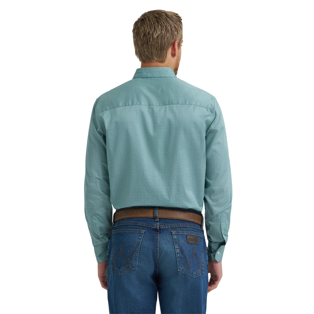 Wrangler Men's X Cody Johnson Long Sleeve Classic Fit Button Shirt - Green