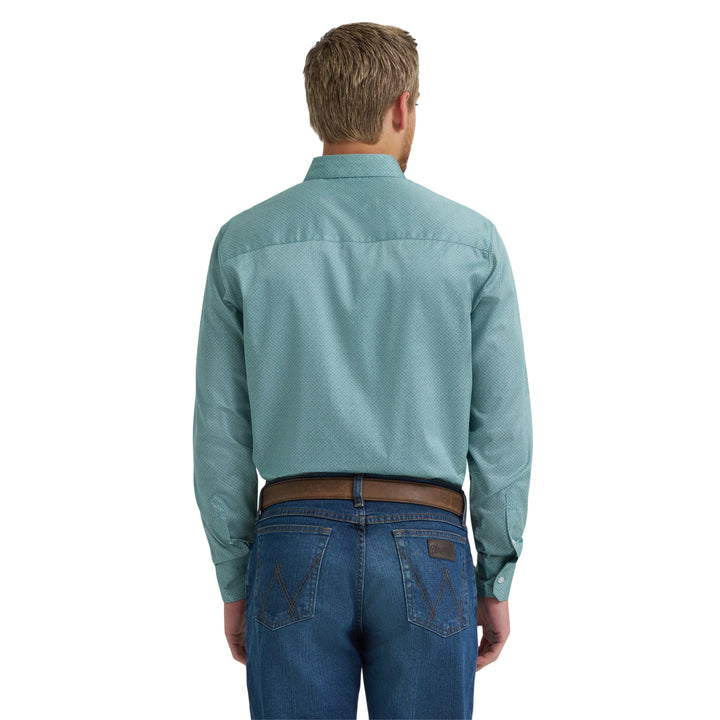 Wrangler Men's X Cody Johnson Long Sleeve Classic Fit Button Shirt - Green